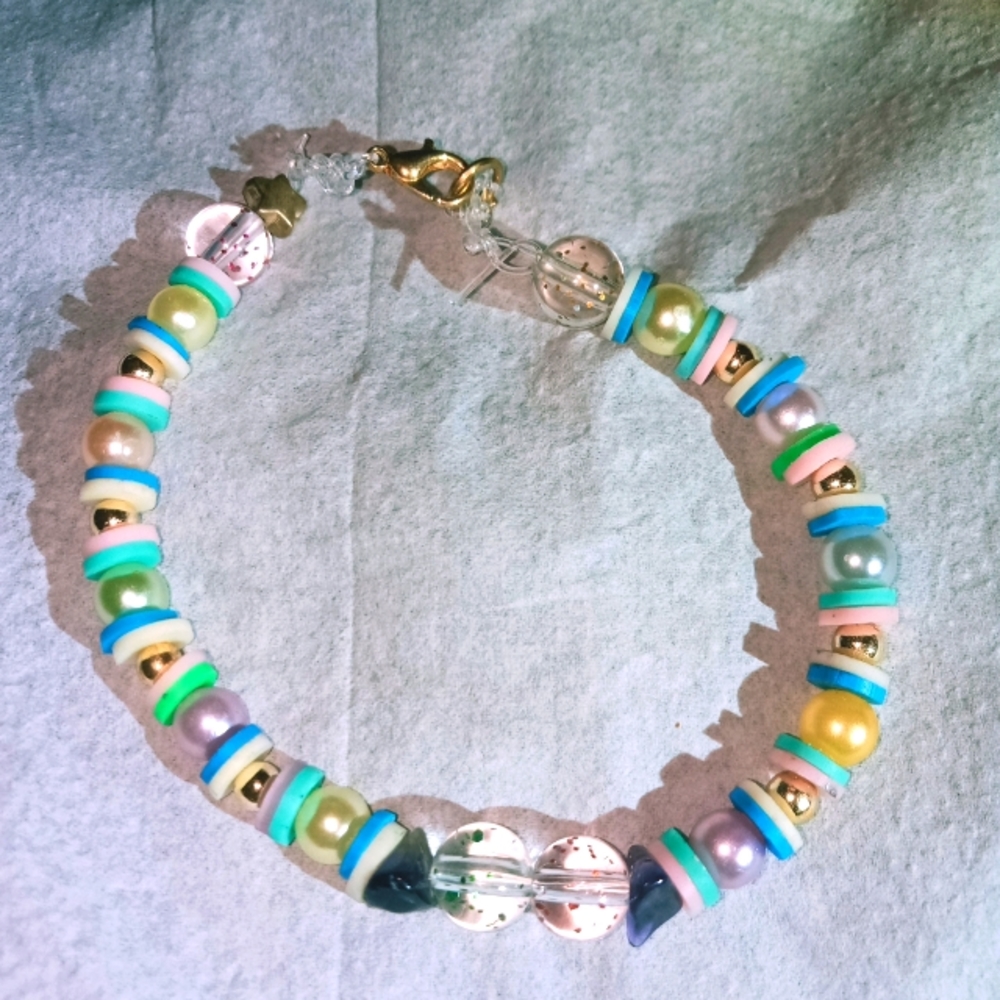 Fairy core,cottage core nostalgic candy ๐ญ๐ฌ shop pearl and amethyst bracelet ๐ - Picture 1 of 1
